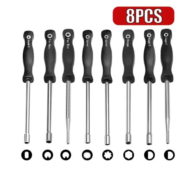 Professional 3/5/8pcs/10pcs Tune up Carburetor Adjusting Screwdriver Tool Kit Single D Hexagon Hex Socket Kit Set - - Racext 5