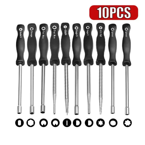 Professional 3/5/8pcs/10pcs Tune up Carburetor Adjusting Screwdriver Tool Kit Single D Hexagon Hex Socket Kit Set - - Racext 6
