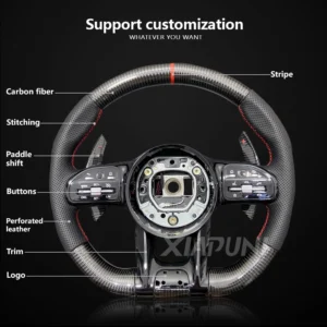 Fit For Benz Mercedes AMG Carbon Fiber Steering Wheel C63 W212 W205 W204 W213 2012-2021 Paddle Shifter Sport Steering Wheel - - Racext 7
