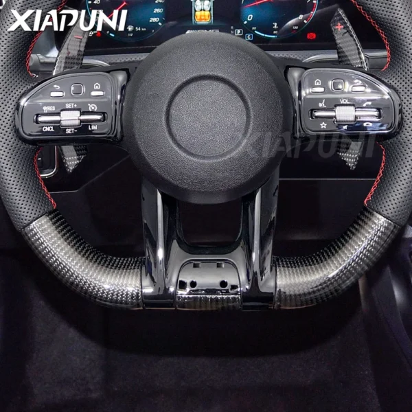 Fit For Benz Mercedes AMG Carbon Fiber Steering Wheel C63 W212 W205 W204 W213 2012-2021 Paddle Shifter Sport Steering Wheel - - Racext 6