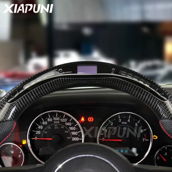 Custom Handmade Carbon Fiber Racing Steering Wheel with LED for Jeep Wrangler 2011-2017 Model - - Racext 4