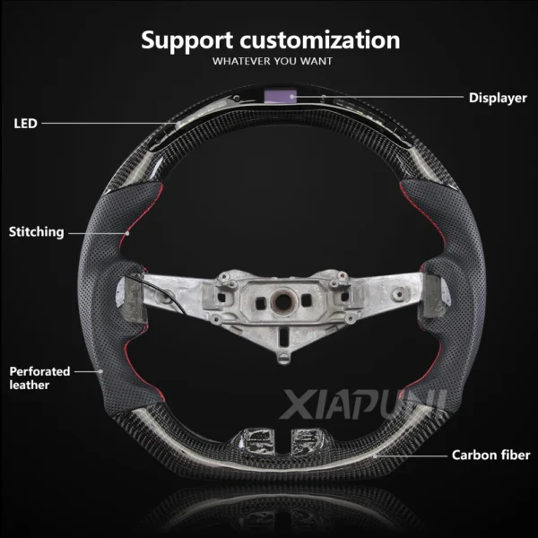 Custom Handmade Carbon Fiber Racing Steering Wheel with LED for Jeep Wrangler 2011-2017 Model - - Racext 2