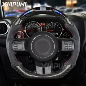 Custom Handmade Carbon Fiber Racing Steering Wheel with LED for Jeep Wrangler 2011-2017 Model