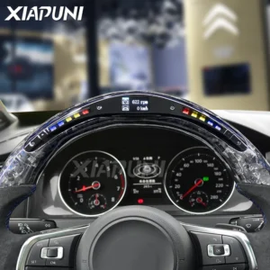 Fit For VW Steering Wheel Golf 7 MK7 Mk7.5 GTI Scirocco Polo GTS R Line 2015-2017 Forge Carbon Customized LED RPM Racing Wheel - - Racext 15