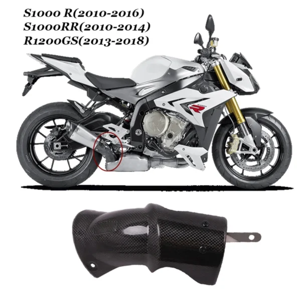 Pro BMW S1000RR S1000R R1200GS Potrubí středního článku výfuku Kryt tepelného štítu z uhlíkových vláken Ochrana motocyklu Kryt proti opaření - - Racext 1