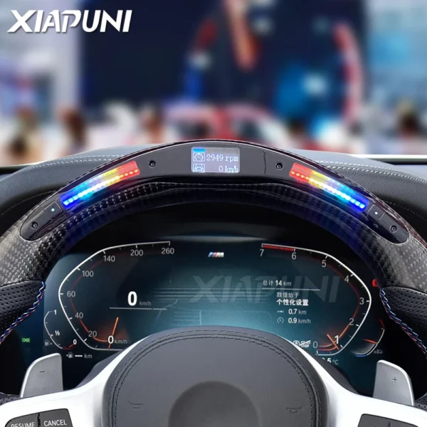 Customized BMW M3 M5 G Series LED Racing Steering Wheel: Premium Carbon Fiber for 1-4 Series, X1-X7, & Z4 Models - - Racext 4