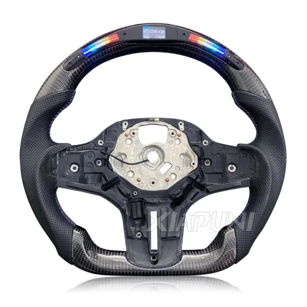 Customized BMW M3 M5 G Series LED Racing Steering Wheel: Premium Carbon Fiber for 1-4 Series, X1-X7, & Z4 Models - - Racext 3