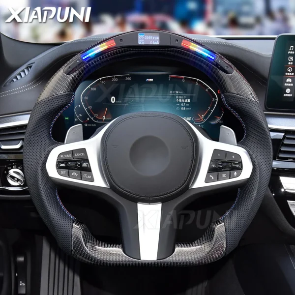 Customized BMW M3 M5 G Series LED Racing Steering Wheel: Premium Carbon Fiber for 1-4 Series, X1-X7, & Z4 Models - - Racext 1