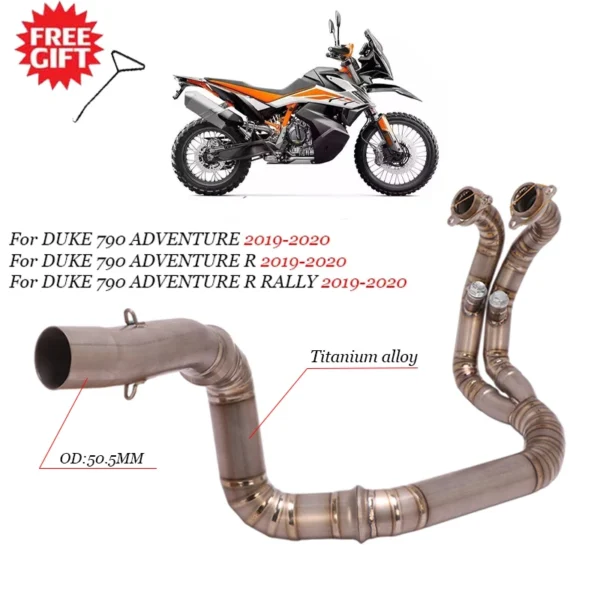 Pro Duke 790 Adventure R Rally 2019 2020 Motocyklový tlumič výfuku Upravte titanovou slitinu nasunutou na přední střední trubku - - Racext 1