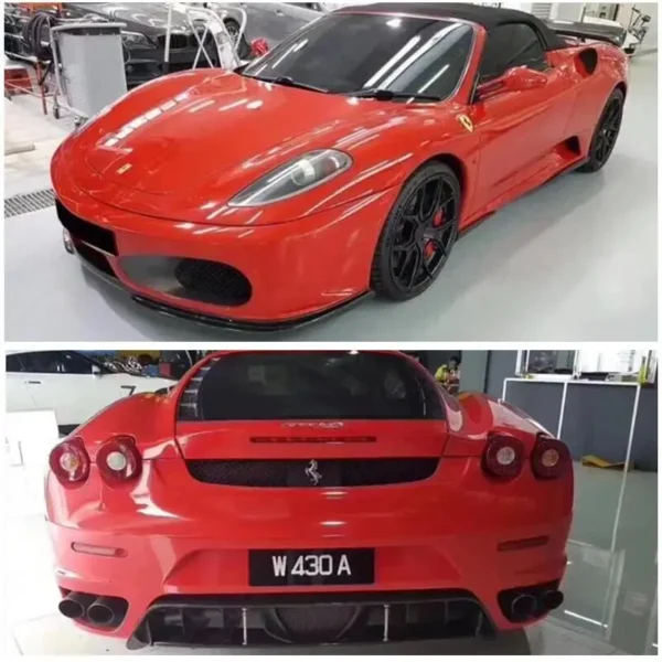 For Ferrari 430 REAL Carbon Fiber Front Lip Splitters Rear Diffuser Bumper Kit Spoiler High Quality Accessories - - Racext 1