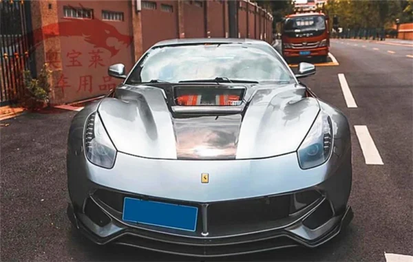 For Ferrari F12 2013-NO Real Carbon Fiber & FRP Primer Front Bumper Engine Hood Bonnet Vent Cover High Quality Car Accessories - - Racext 6
