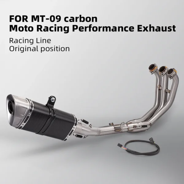 For MT09 MT09SP FZ09 2021-2023 Motorcycle Exhaust Pipe Full System M1 Stainless Steel - - Racext 1