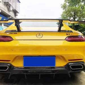 For Mercedes Benz AMG GT GTS GTC GTR 2015-2023 High Quality REAL Carbon Fiber Rear Diffuser Bumper Lip Spoiler Kit Splitters - - Racext 13