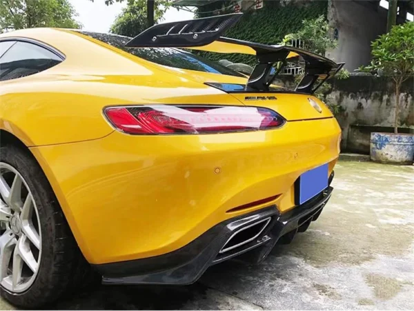 For Mercedes Benz AMG GT GTS GTC GTR 2015-2023 High Quality REAL Carbon Fiber Rear Diffuser Bumper Lip Spoiler Kit Splitters - - Racext 4
