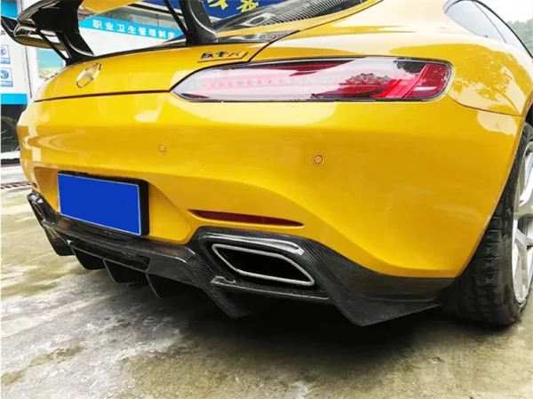 For Mercedes Benz AMG GT GTS GTC GTR 2015-2023 High Quality REAL Carbon Fiber Rear Diffuser Bumper Lip Spoiler Kit Splitters - - Racext 3