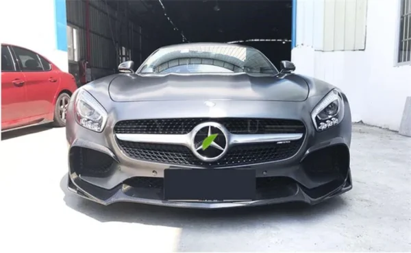 For Mercedes Benz AMG GT GTS GTC GTR 2015-2023 REAL Carbon Fiber Front Lip Diffuser Bumper Spoiler High Quality Kit Splitters - - Racext 6