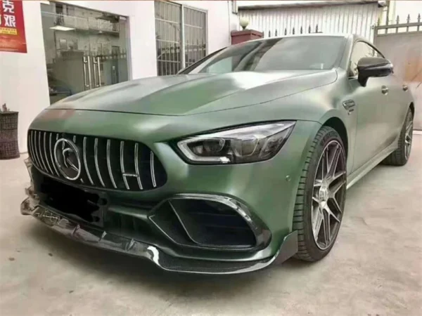 For Mercedes Benz AMG GT50 GT53 2019 2020 2021 2022 2023 REAL Carbon Fiber Front Lip Splitters Diffuser Bumper Kit Spoiler - - Racext 6