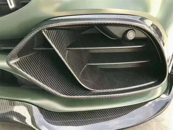 For Mercedes Benz AMG GT50 GT53 2019-2023 REAL Carbon Fiber Front Bumper Fog Lamp Cover Air Outlet Lip Spoiler Kit Splitters - - Racext 4