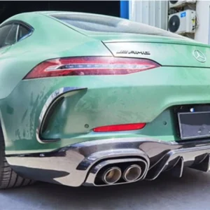 For Mercedes Benz AMG GT50 GT53 GT63 GT63S 2019-2023 REAL Carbon Fiber Rear Diffuser Bumper Air Outlet Spoiler Lip Splitters - - Racext 13
