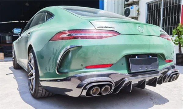 For Mercedes Benz AMG GT50 GT53 GT63 GT63S 2019-2023 REAL Carbon Fiber Rear Diffuser Bumper Air Outlet Spoiler Lip Splitters - - Racext 5