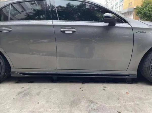 For Mercedes Benz CLA W118 CLA200 CLA220 CLA260 CLA35 CLA45S 2018-2023 Real Carbon Fiber Body Side Skirt Kit Lip Spoiler Refits - - Racext 5