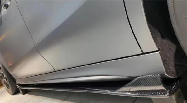 For Mercedes Benz CLA W118 CLA200 CLA220 CLA260 CLA35 CLA45S 2018-2023 Real Carbon Fiber Body Side Skirt Kit Lip Spoiler Refits - - Racext 4