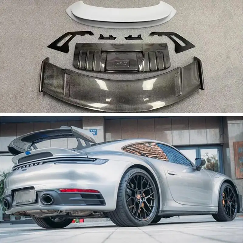 Para Porsche 911 992 2019 2020 2021 2022 2023 Alerón trasero de fibra ...