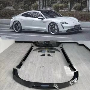 Porsche Taycan 2019 2020 2021 2022 High Quality Real Carbon Fiber Front Lip Rear Diffuser Bumper Spoiler Body Side Skirt Kit
