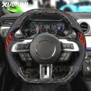 Forged Carbon Fiber Steering Wheel For Ford Mustang With Heating Customized Sport Wheel 2018-2022