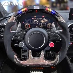 LED RPM Steering Wheel Fit For Audi RS3 RS4 RS5 RS6 RS7 S3 S4 S5 S6 S7 A3 A4 A5 2016-2020 Customized Forged Paddle Shift