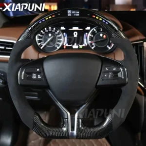 LED Steering Wheel Fit For Maserati Ghibli Levante 2014-2022 Customized Alcantara Racing Steering Wheel