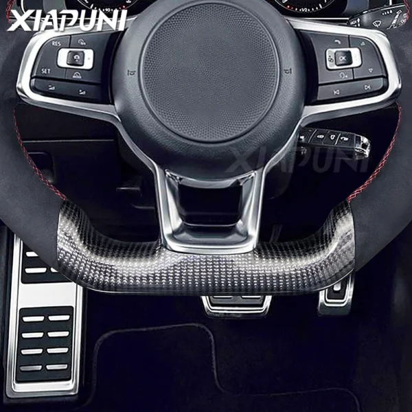 Customizable LED Steering Wheel for VW Golf 7 MK7/Mk7.5 GTI Scirocco Polo GTS R Line (2014-2017) - Alcantara Finish with Genuine Carbon Fiber - - Racext 5