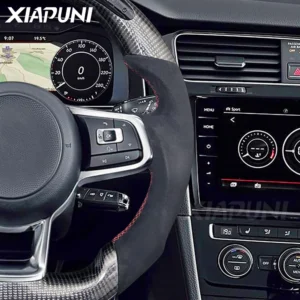Customizable LED Steering Wheel for VW Golf 7 MK7/Mk7.5 GTI Scirocco Polo GTS R Line (2014-2017) - Alcantara Finish with Genuine Carbon Fiber - - Racext 11