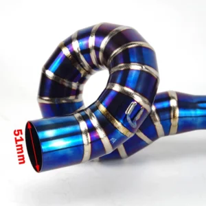 Motorcycle Exhaust Front Pipe Slip-on For Z650 NINJA 650 2017 2018 Connect Modified Muffler Motorcross Full Systems Half Blue - - Racext 15