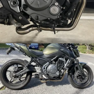 Motorcycle Exhaust Front Pipe Slip-on For Z650 NINJA 650 2017 2018 Connect Modified Muffler Motorcross Full Systems Half Blue - - Racext 7