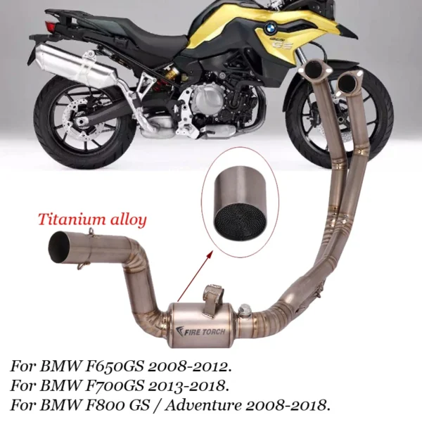 Motorcycle Titanium Front Link Pipe Lossless Connect Replace Original Exhaust System for BMW F650GS F700GS F800 GS 2018-2020 - - Racext 1