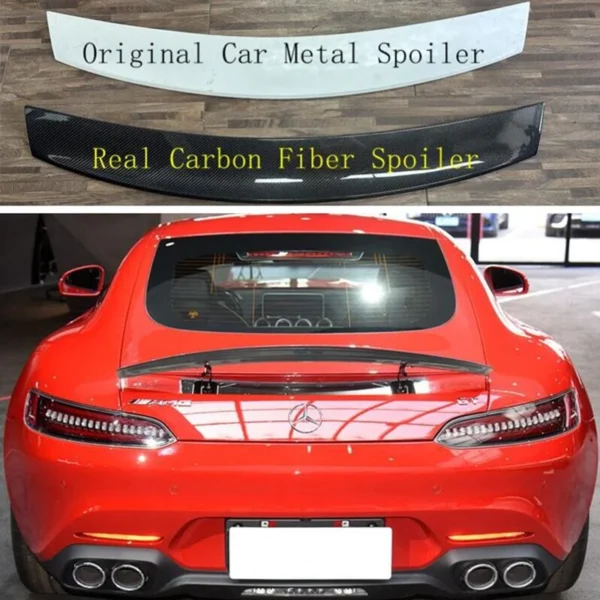 Real Carbon Fiber Spoiler For Mercedes Benz AMG GT GTS GTC C190 2015-2023 High Quality Rear Wing Trunk Lip Refits Spilers - - Racext 1