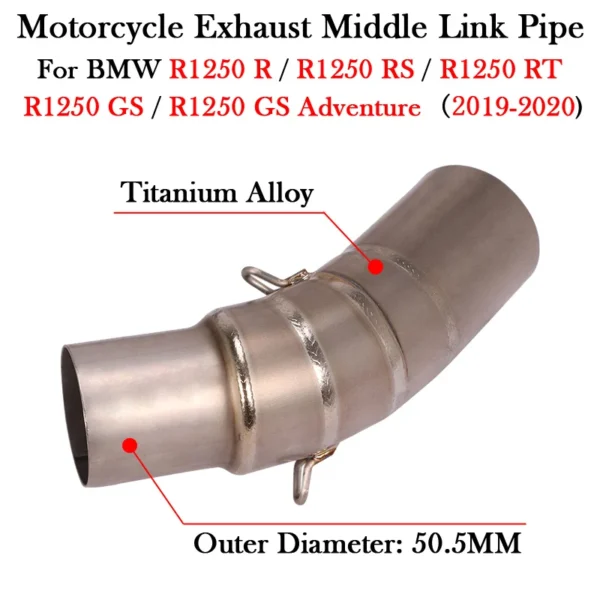 Slip On For BMW R1250 R 1250 R RS RT GS Adventure 2019 2020 Years Motorcycle Exhaust Titanium Alloy Middle Link Pipe Escape Moto - - Racext 1