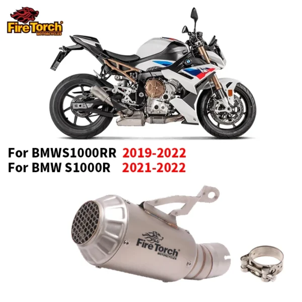 Slip On For BMW S1000RR 2019 2020 2021 2022 60MM Motorcycle Exhaust Escape System Modified With Mid Pipe GP Muffler Silencer - - Racext 1